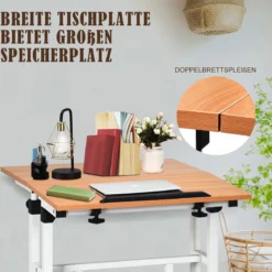 Mobiler Laptoptisch Stehpult mit Höhenverstellbar & Kippbarer Oberfläche Stehtisch