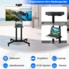 Mobiler TV-Ständer für 32-70 Zoll Fernseher bis zu 50 kg Verstellbarer TV Rollwagen mit Kameraablage