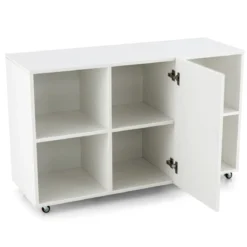 Moderner Aktenschrank für Home Office Wohnzimmer 110 x 40 x 69 cm Weiß
