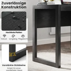 Moderner Computer-Schreibtisch Schreibtisch mit Aufbewahrungsschrank Schwarz
