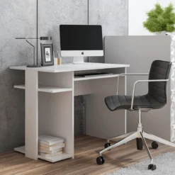 Moderner Computertisch Mehrzweck-Schreibtisch Arbeitstisch 95 x 60 x 75 cm Weiß