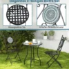 Mosaik Gartentisch Mosaiktisch Rund Bistrotisch Terrassentisch 60 x 60 x 72 cm