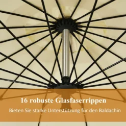 3m Terrassenschirm Sonnenschirm Ampelschirm Freischwingender Schirm Beige