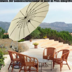 3m Terrassenschirm Sonnenschirm Ampelschirm Freischwingender Schirm Beige
