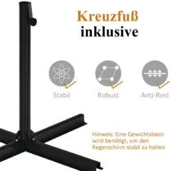 3m Terrassenschirm Sonnenschirm Ampelschirm Freischwingender Schirm Beige