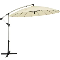 3m Terrassenschirm Sonnenschirm Ampelschirm Freischwingender Schirm Beige