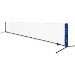 5,1 m tragbares Badminton-Set Badmintonnetz mit 2 einstellbaren Höhen 510 x 105 x 85-155 cm Blau + Weiß