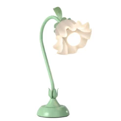 Nachttischlampe Vintage-Tischlampe mit Maiglöckchen-Acryllampenschirm & verstellbarem Stiel Grün