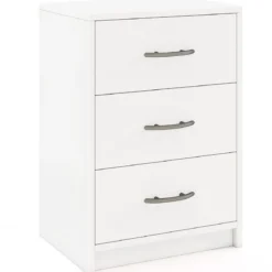 Nachttisch mit 3 Schubladen Nachtschrank für Boxspringbett 38,5 x 28 x 54 cm Weiß