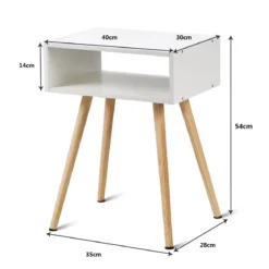 Nachttisch Weiß Design Ablagetisch Couchtisch 40 x 30 x 54 cm