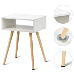 Nachttisch Weiß Design Ablagetisch Couchtisch 40 x 30 x 54 cm