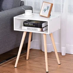 Nachttisch Weiß Design Ablagetisch Couchtisch 40 x 30 x 54 cm