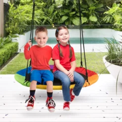 Nestschaukel Gartenschaukel Outdoor Kinderschaukel bis 150 kg Bunt
