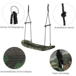 Nestschaukel Kinder Baumschaukel mit 100-160cm verstellbaren Seil Hängeschaukel 150kg Tragkraft 123x45cm