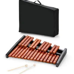 25 Noten Glockenspiel Xylophon Holz mit Schlägel Tragetasche Percussion Geeignet Braun+ Schwarz