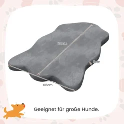Orthopädisches Hundebett für große Hunde mit Memory-Schaum-Unterstützung & abnehmbarem Bezug Grau