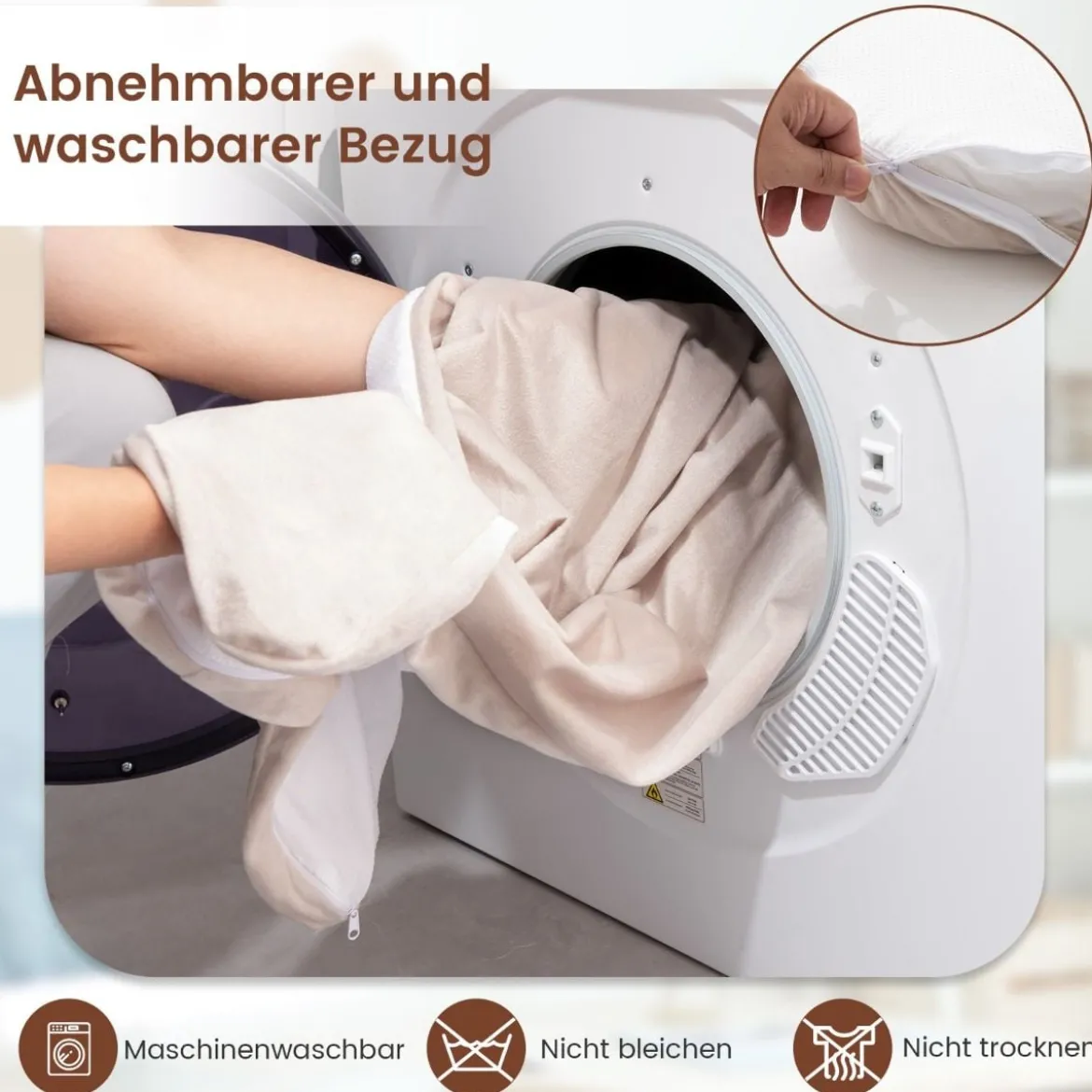 Orthopädisches Hundebett für große Hunde mit Memory-Schaum-Unterstützung & abnehmbarem Bezug Beige