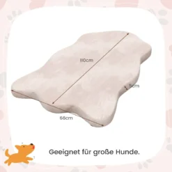 Orthopädisches Hundebett für große Hunde mit Memory-Schaum-Unterstützung & abnehmbarem Bezug Beige