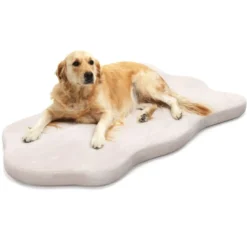 Orthopädisches Hundebett für große Hunde mit Memory-Schaum-Unterstützung & abnehmbarem Bezug Beige