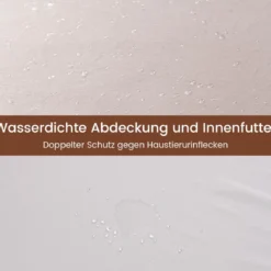 Orthopädisches Hundebett für große Hunde mit Memory-Schaum-Unterstützung & abnehmbarem Bezug Beige