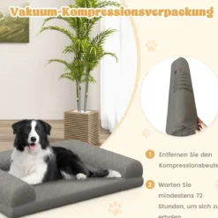 Orthopädisches Hundebett für mittelgroße Hunde Hundecouch mit eierförmiger Kistenschaum Beige/Grau