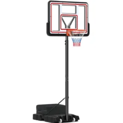 Outdoor Basketballkorb mit Ständer & Handkurbel & Gewichtssack & 2 Netzen Basketballständer