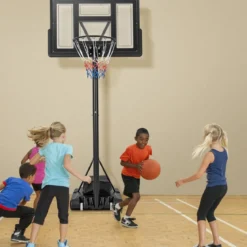 Outdoor Basketballkorb mit Ständer & Netze 135-305 cm Höhenverstellbarer Basketballständer