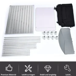 Outdoor Camping Kochtisch Campingküche mit 2 Fächern Kochstation BBQ Tisch tragbar Alu