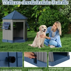 Outdoor Hundehütte aus PP Winterfestes Hundehaus mit Großer Eingang Katzenhaus