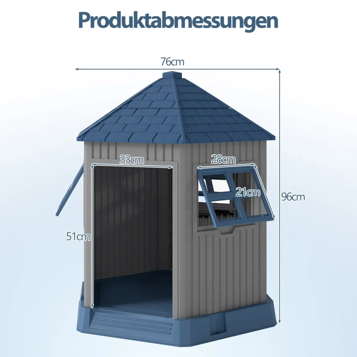 Outdoor Hundehütte aus PP Winterfestes Hundehaus mit Großer Eingang Katzenhaus