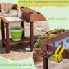 Outdoor Matschküche für Kinder Sandtisch mit Wasserpumpe Eimer Zubehör & Sandschaufeln