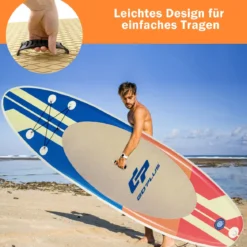Paddel Brett Paddelboot Schwimmendes Paddelbrett 320 x 76 x 15 cm Streifen-Muster Bunt
