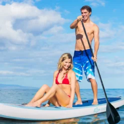 Paddleboard Set Aufblasbares Paddlebrett Surfboard Blau 305 x 76 x 15 cm