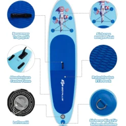 Paddleboard Set Aufblasbares Paddlebrett Surfboard Blau 305 x 76 x 15 cm