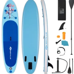 Paddleboard Set Aufblasbares Paddlebrett Surfboard Blau 305 x 76 x 15 cm