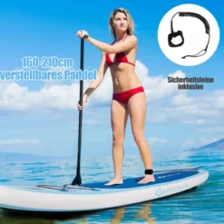 Paddleboard Set Aufblasbares Paddlebrett Surfboard Blau 305 x 76 x 15 cm