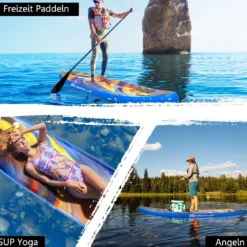 Paddle Board Stand-Up Aufblasbares Paddelbrett 335 x 76 x 15 cm Sternenhimmel-Muster Bunt