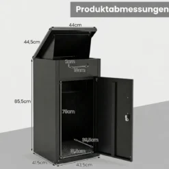 Paketbox mit Paketfach aus Verzinktem Stahl Paketbriefkasten inkl. 2 Schlüssel Briefkasten