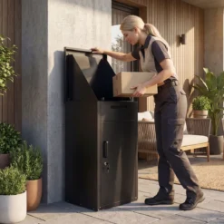 Paketbox mit Paketfach aus Verzinktem Stahl Paketbriefkasten inkl. 2 Schlüssel Briefkasten