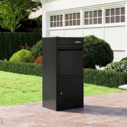 Paketbriefkasten mit Paketfach & Brief- & Paketabgabeschlitz Metall Paketbox Postbox Schwarz