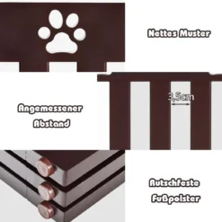 3 Paneelen Absperrgitter Hunde Schutzgitter klappbar für Haustiertor 151,5 x 60 x 1,5 cm Braun
