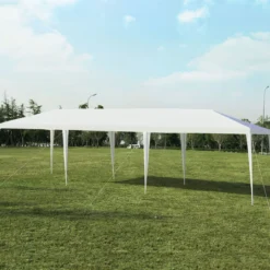 Partyzelt 3 m x 9 m Wasserdichter Pavillon für den Außenbereich Weiß