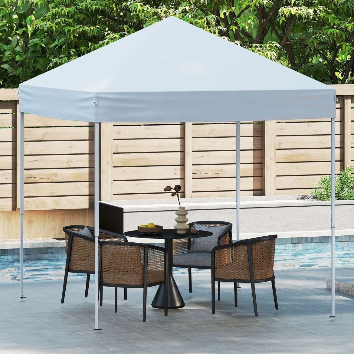 Pavillon 2 x 2m Pop-up Faltpavillon wasserdicht stabil winterfest UV-Schutz 50+ Gartenpavillon Weiß