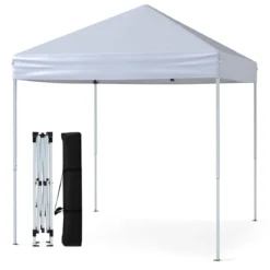 Pavillon 2 x 2m Pop-up Faltpavillon wasserdicht stabil winterfest UV-Schutz 50+ Gartenpavillon Weiß