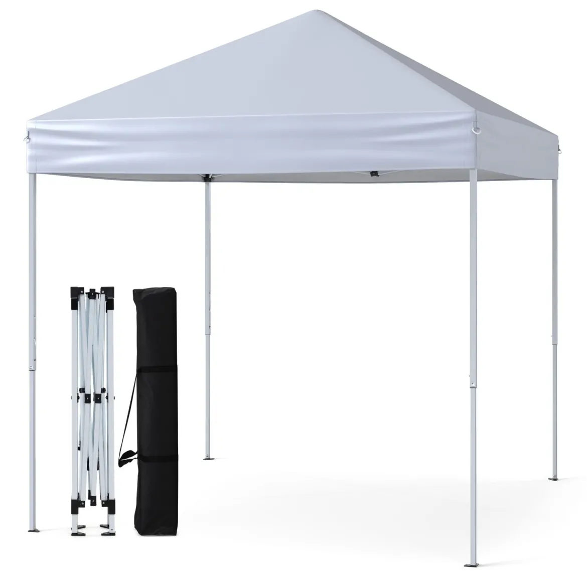 Pavillon 2 x 2m Pop-up Faltpavillon wasserdicht stabil winterfest UV-Schutz 50+ Gartenpavillon Weiß