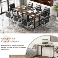 PC-Tisch mit Verstellbaren Fußpolstern Kompakter Computertisch Schreibtisch 100 x 50 x 77 cm Braun