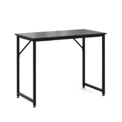PC-Tisch mit Verstellbaren Fußpolstern Kompakter Computertisch Schreibtisch 100 x 50 x 77 cm Schwarz