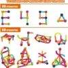 88 pädagogischer magnetischer Baukasten aus hochwertigem ABS geeignet für Kinder Bunt