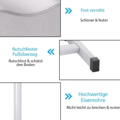 Pediküre Hocker mit Verstellbarer Sitzhöhe Fußhocker für Nagelpflege in Salons Spa Weiß