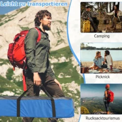 3 Personen Campingzelt mit Abnehmbarer Bodenmatte & Regenschutz & Tragetasche